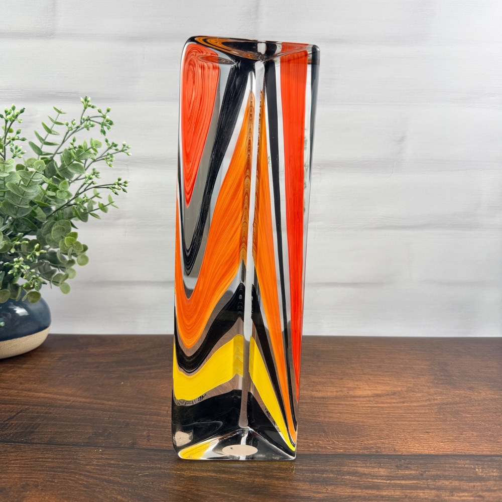 Kosta Boda Kaleidoscope Art Glass Sculpture Monika Backström Signed